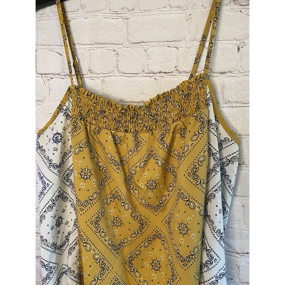 WEEKEND By Suzanne Betro Sleeveless Yellow Floral Print Blouse Sz Meduim - Picture 6 of 8